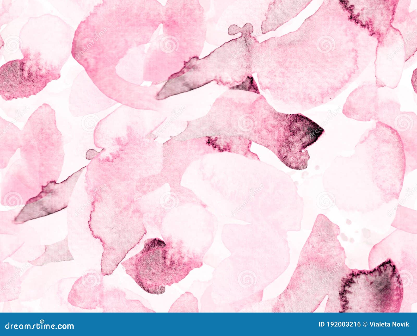 Watercolor Leaves Seamless Pattern. Stock Photo - Image of floral, pink ...