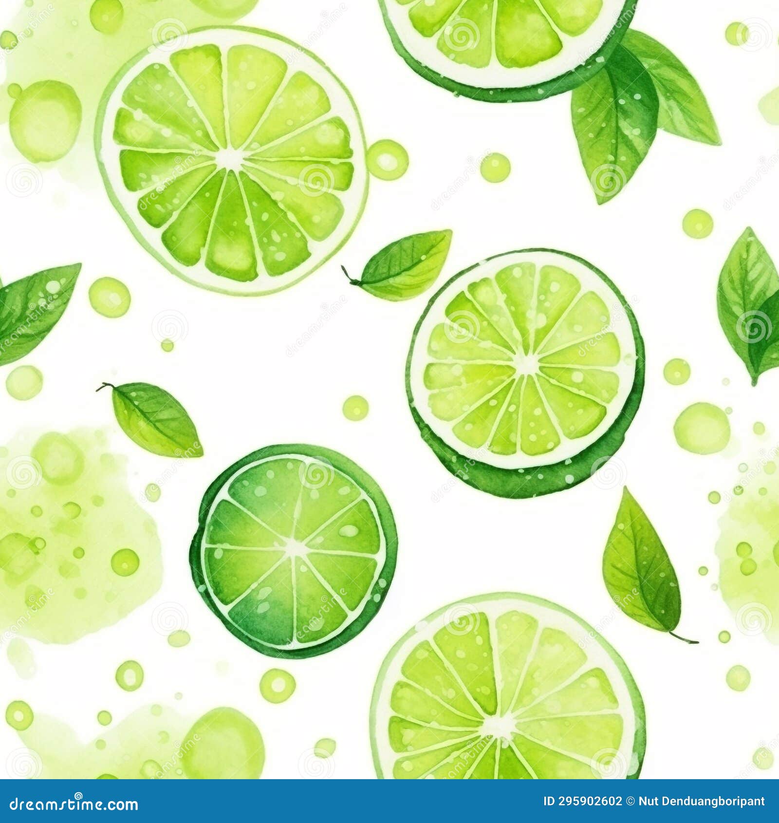 watercolor lime seamless pattern vibrant banner wallpaper