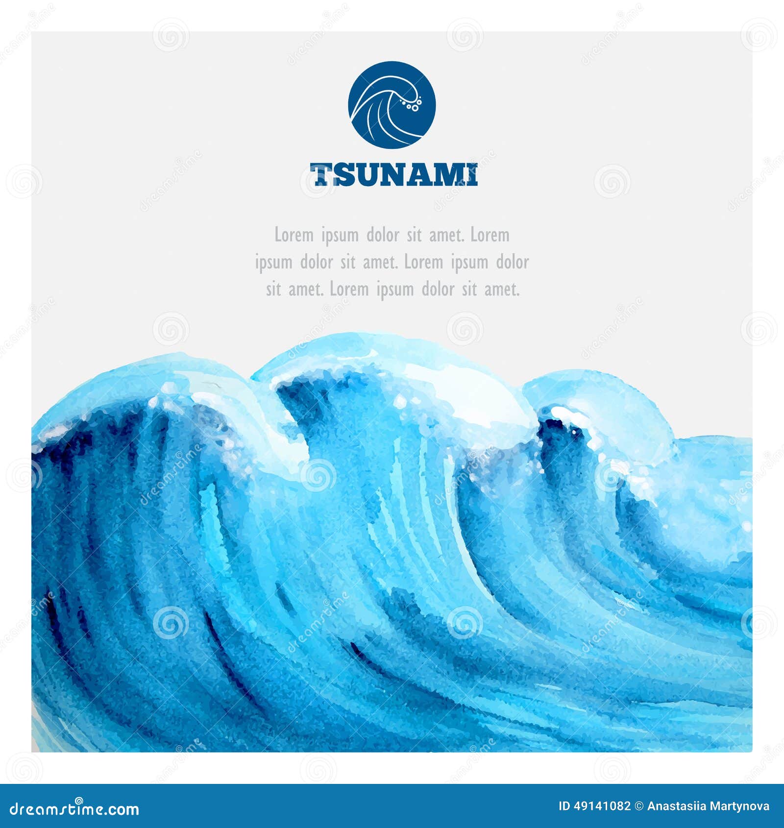 watercolor ocean tsunami waves