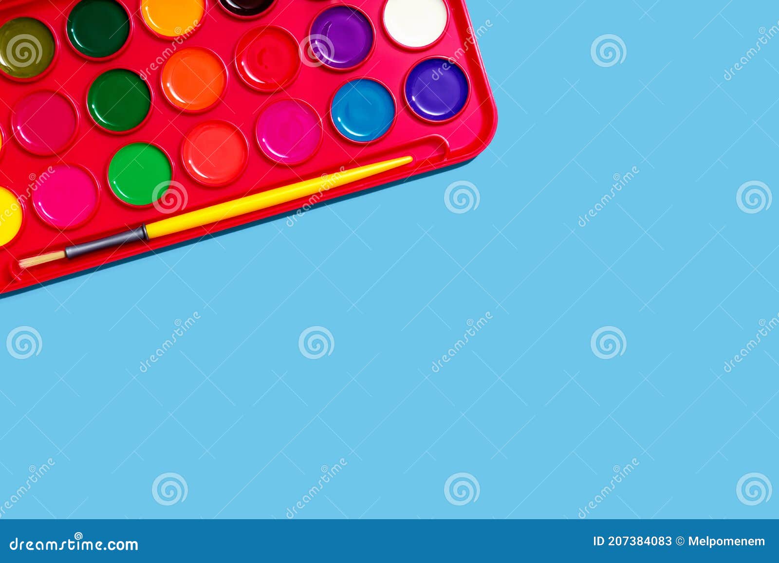 Watercolor Paint with a Brush Stock Image Image of pigment, colored