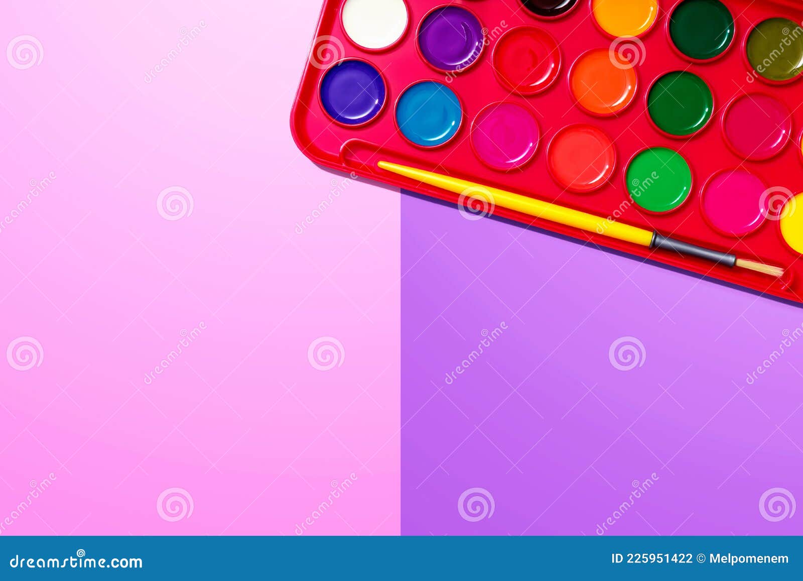 Watercolor Paint with a Brush Stock Photo Image of preschool