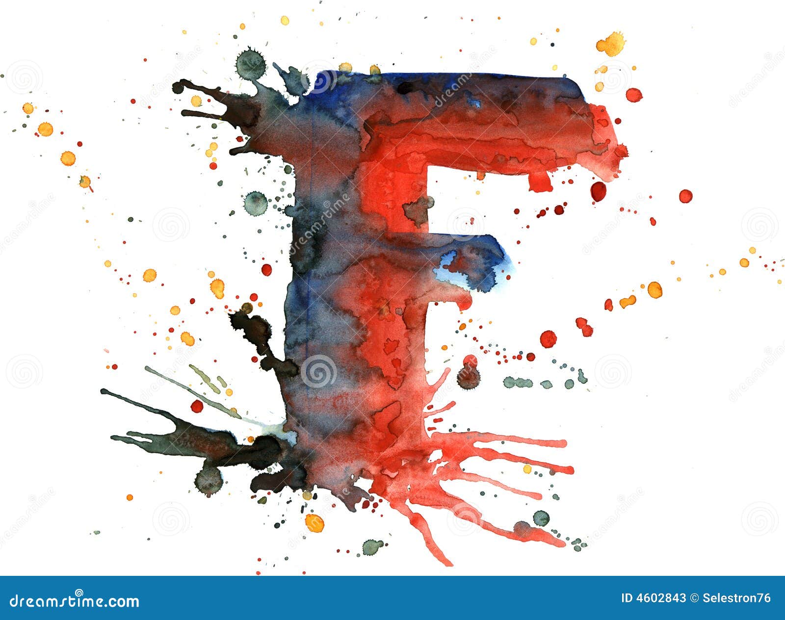 Watercolor Paint Letter F Stock Illustration Illustration of