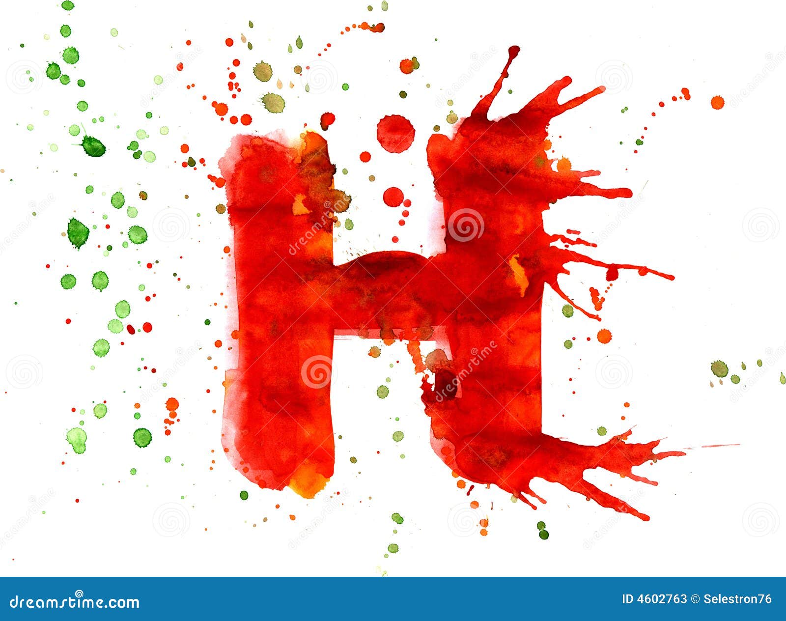 Watercolor Paint - Letter H Stock Illustration - Illustration of dirt ...