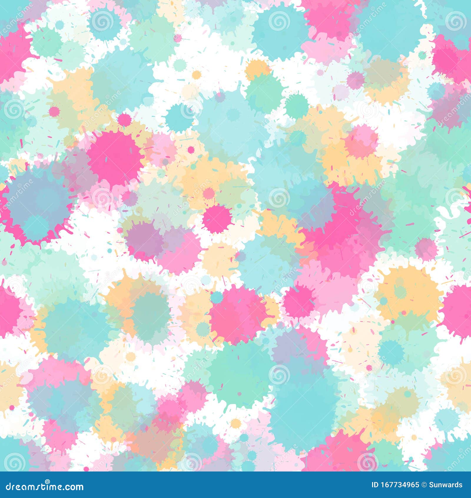 Watercolor Paint Pink Blue Stains Vector Seamless Grunge Background ...