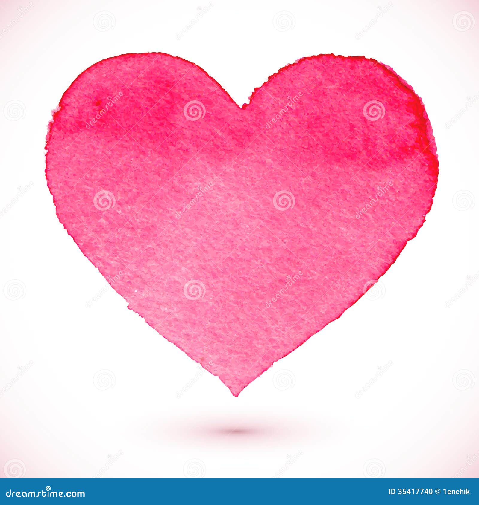 Download Watercolor Painted Pink Heart Stock Vector - Illustration ...