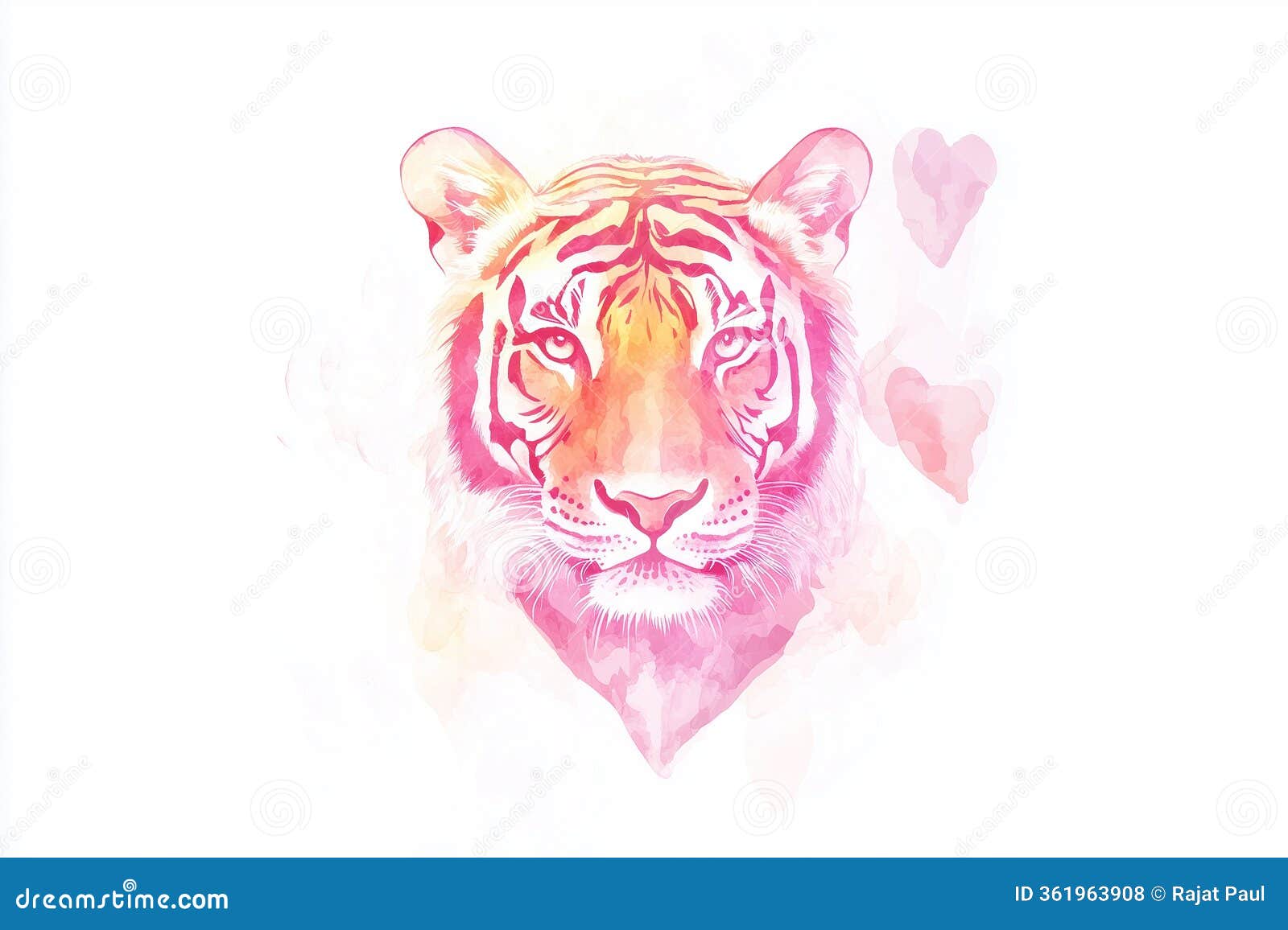 a vibrant image of a tiger in water colour painting