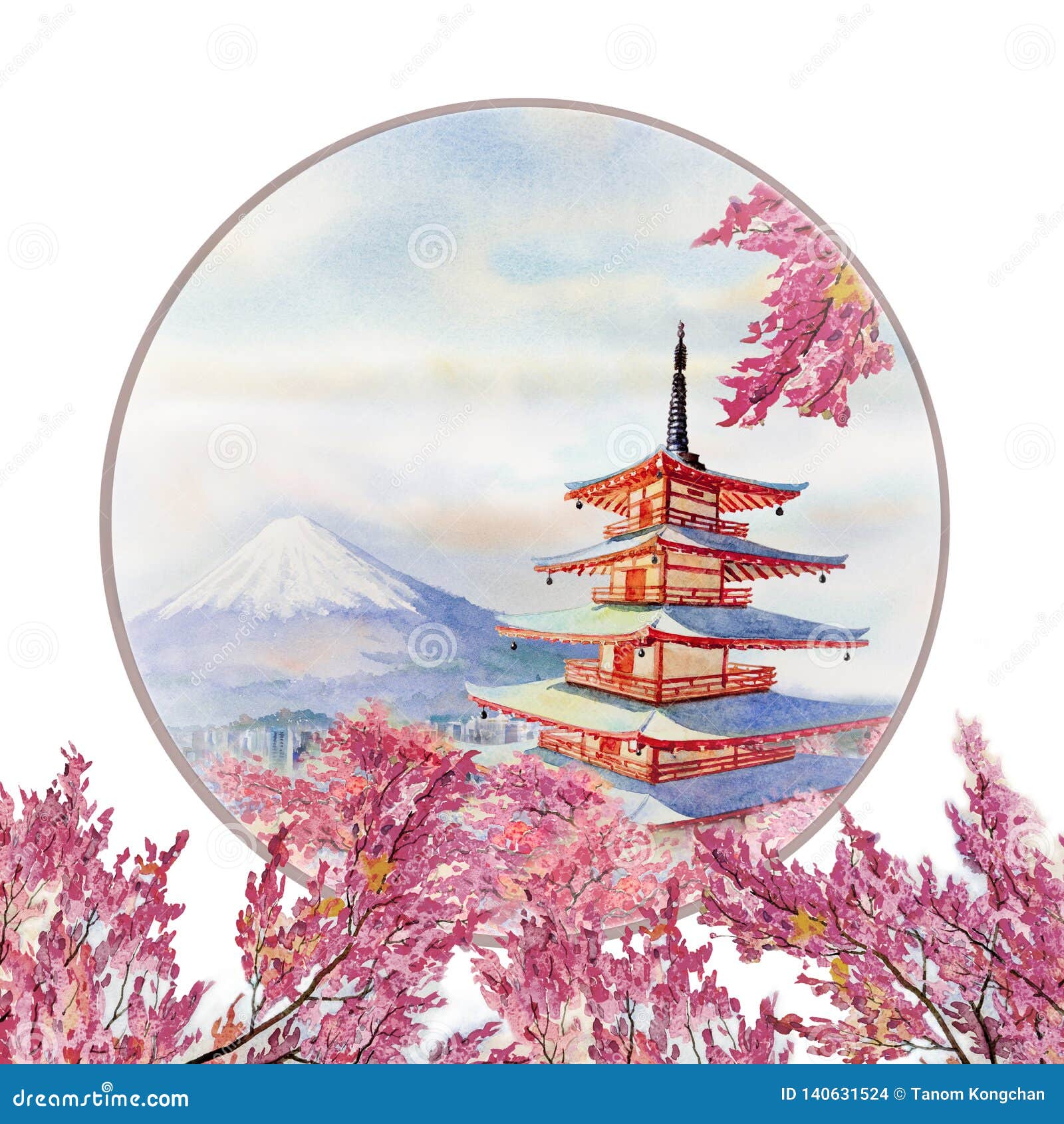 Japan in Spring - Painting a Landscape With Nicker Poster Colors