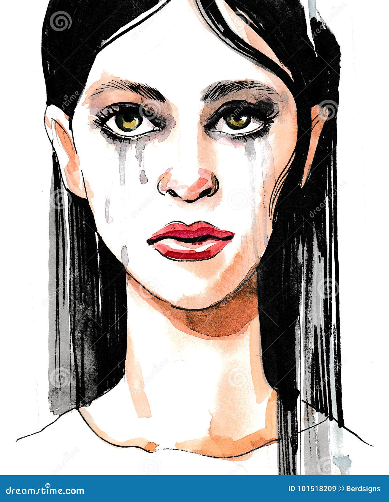 Crying Girl Stock Illustration Illustration Of Painting