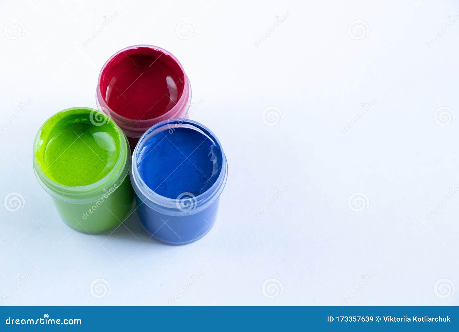 Watercolor Paints Stand on a Table in Daylight Stock Image Image of