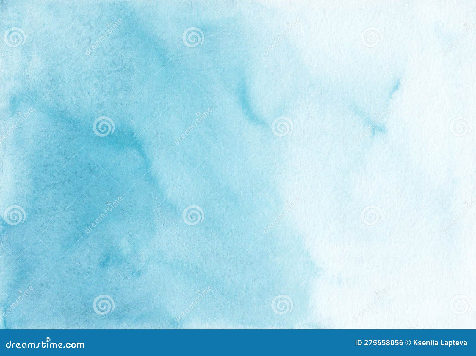 Watercolor Pastel Blue Ombre Background Texture. Sky Blue Gradient