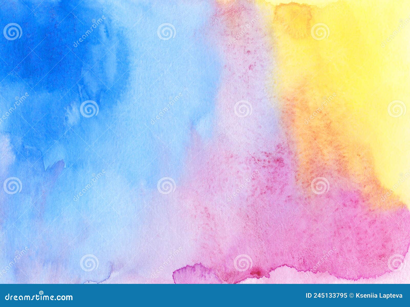 Watercolor Pastel Colorful Background Texture. Watercolour Blue, Pink ...