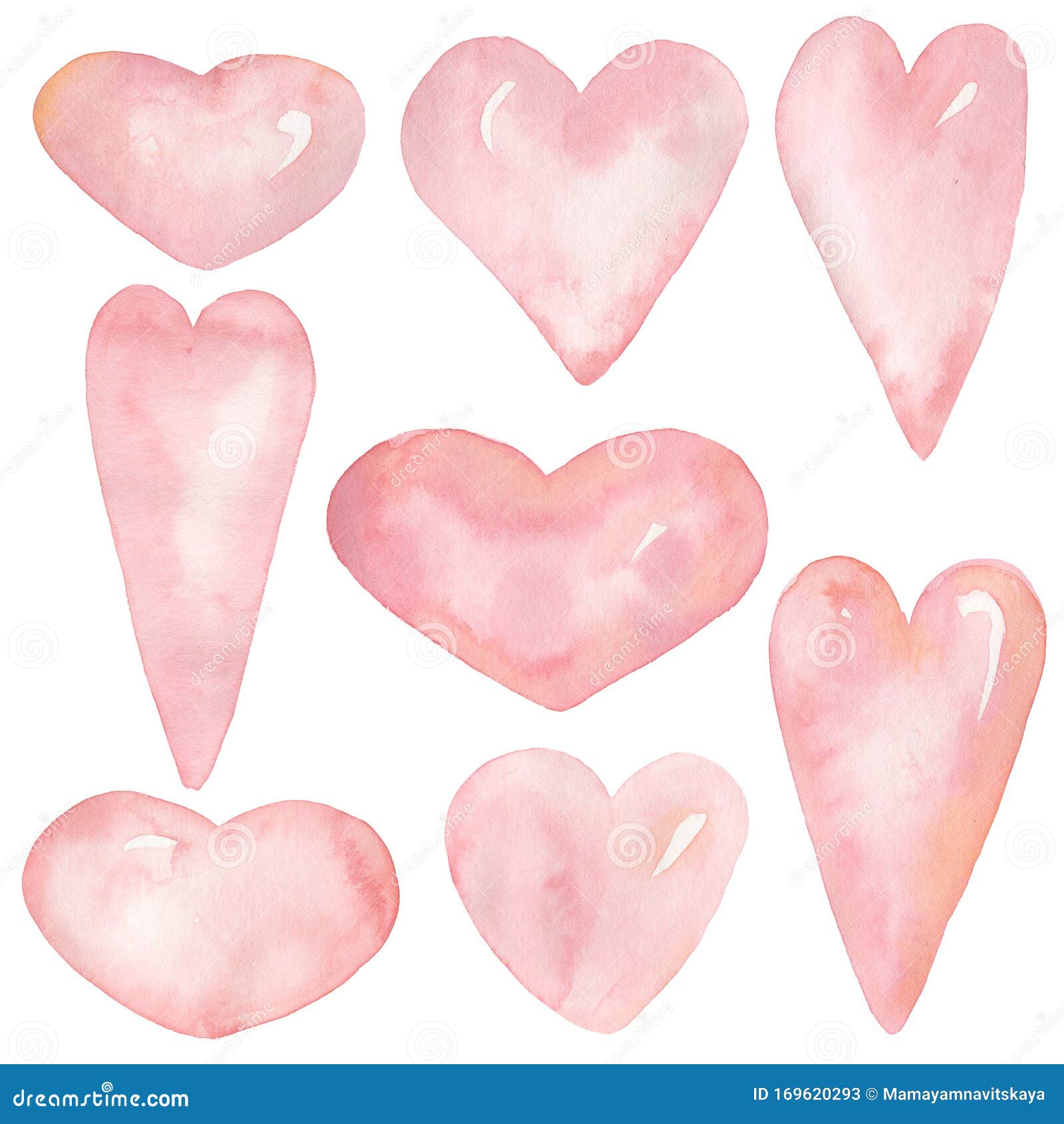 Download Watercolor Pastel Hearts, Valentine Day Elements, Clipart ...