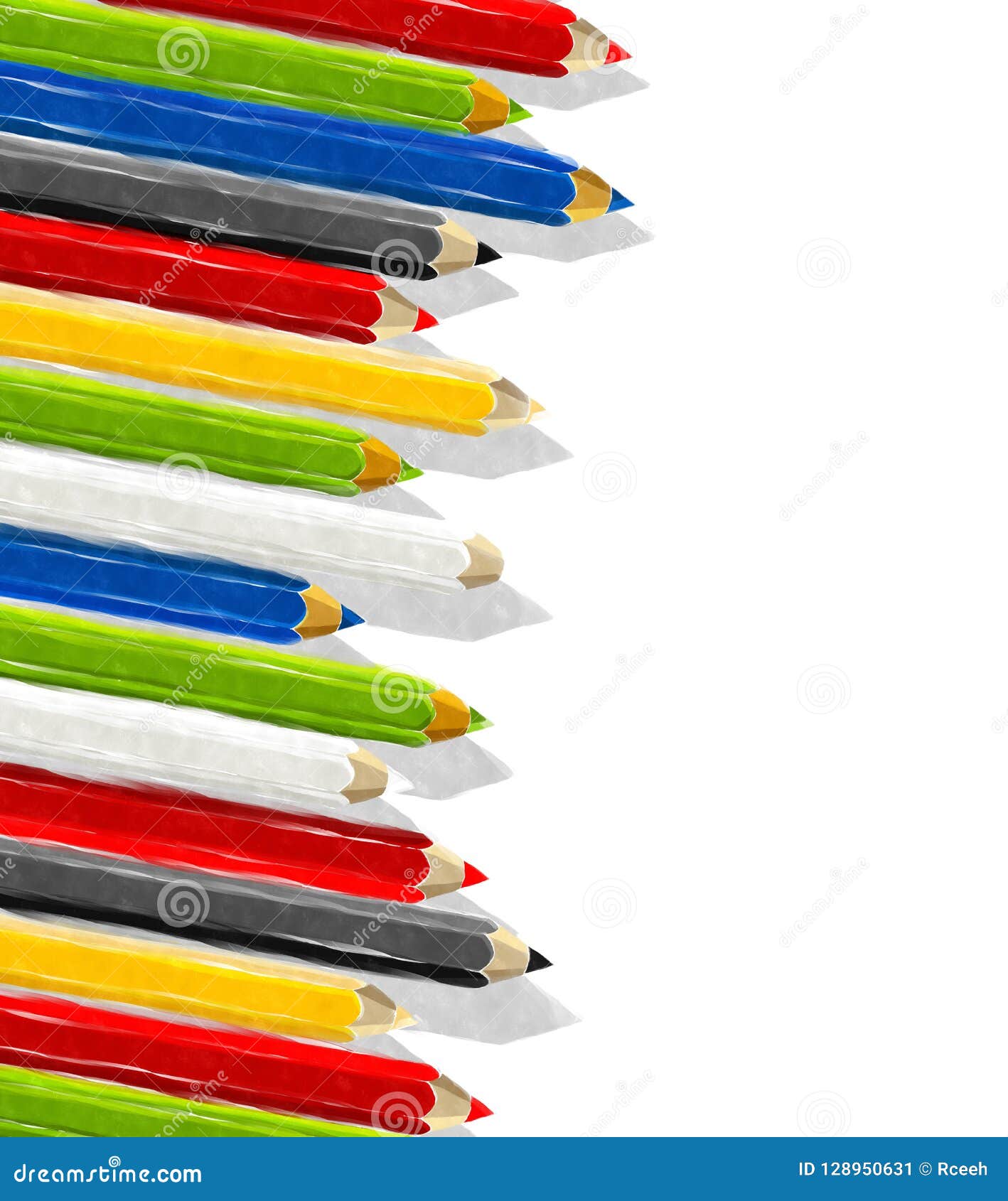 Watercolor pencils stock illustration. Illustration of isolated 128950631