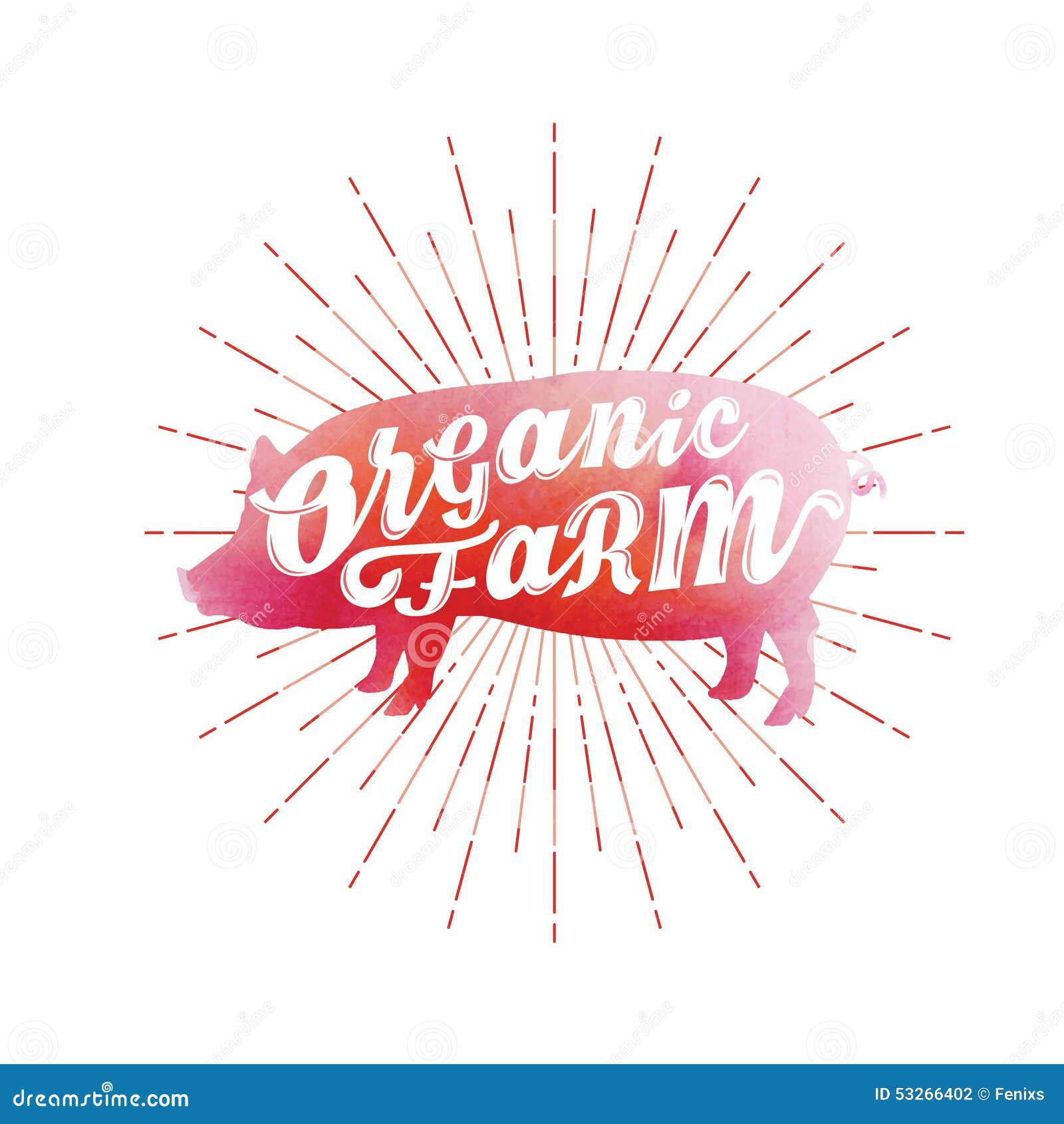 Download Watercolor Pig Silhouette. Organic Farm. Stock Vector ...