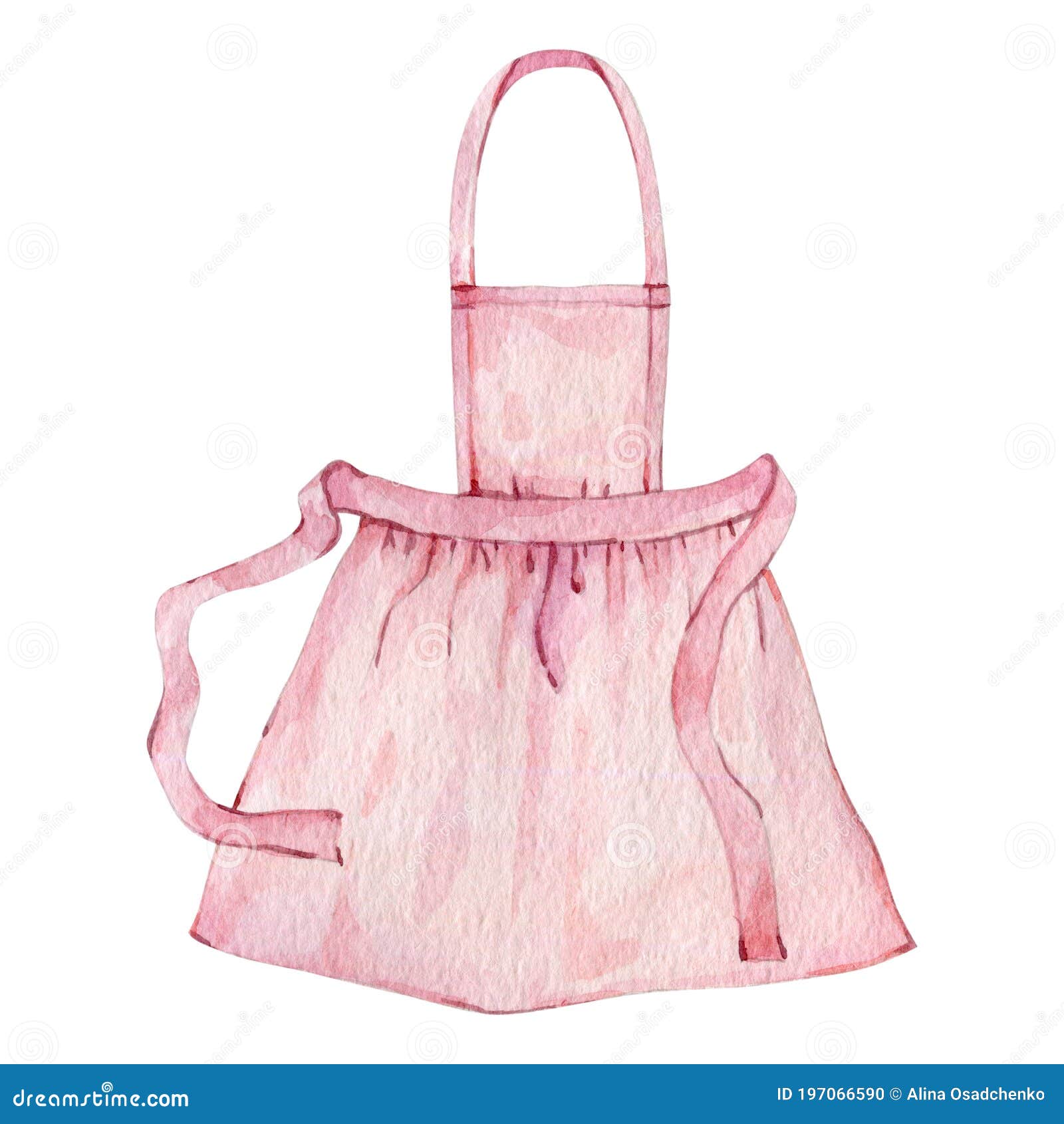 watercolor pink apron for cook chef