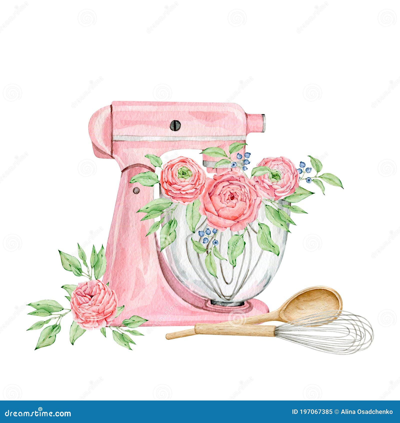 Watercolor Baking Clipart, Baking Supplies, Home Bakery Logo