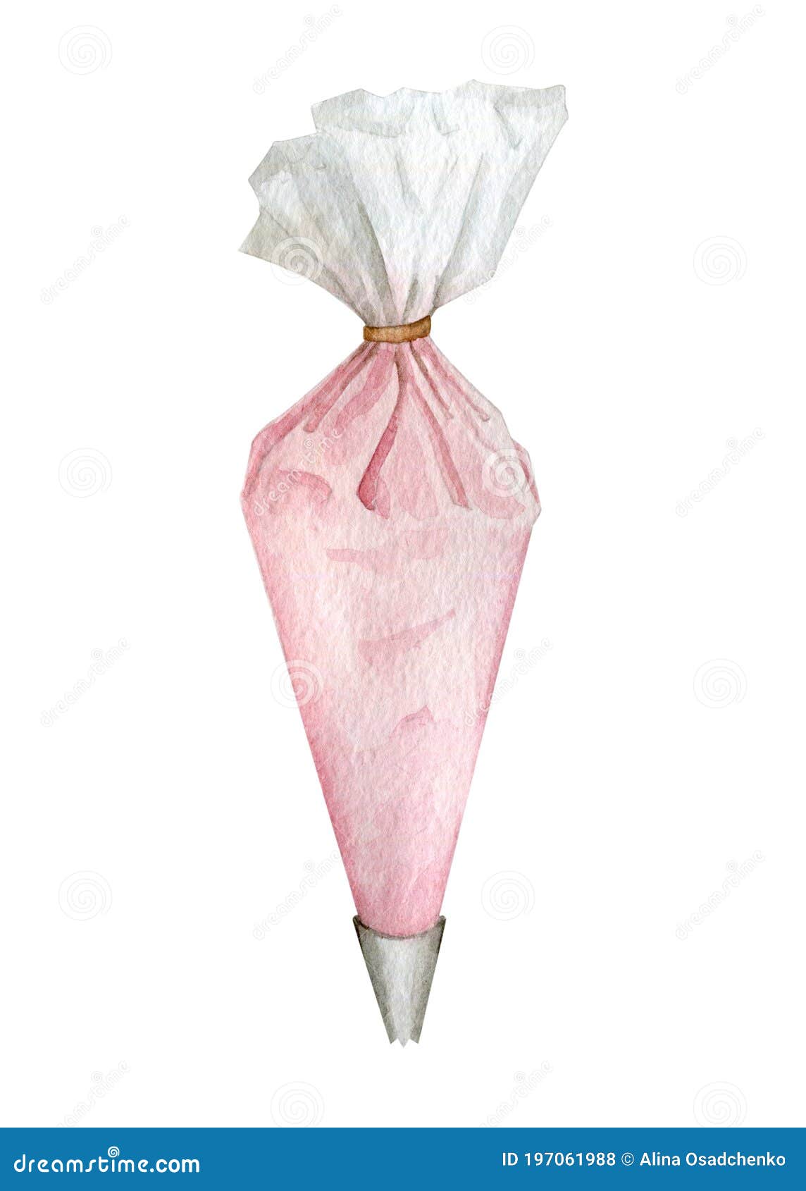 watercolor pink pastry bag for bakery projects