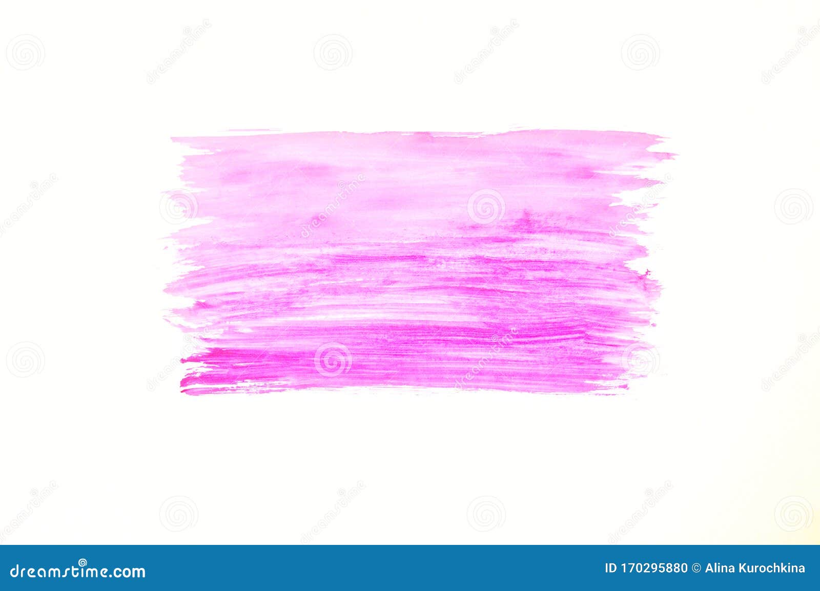 Watercolor Pink Smear Isolated on White Background Stock Photo Image