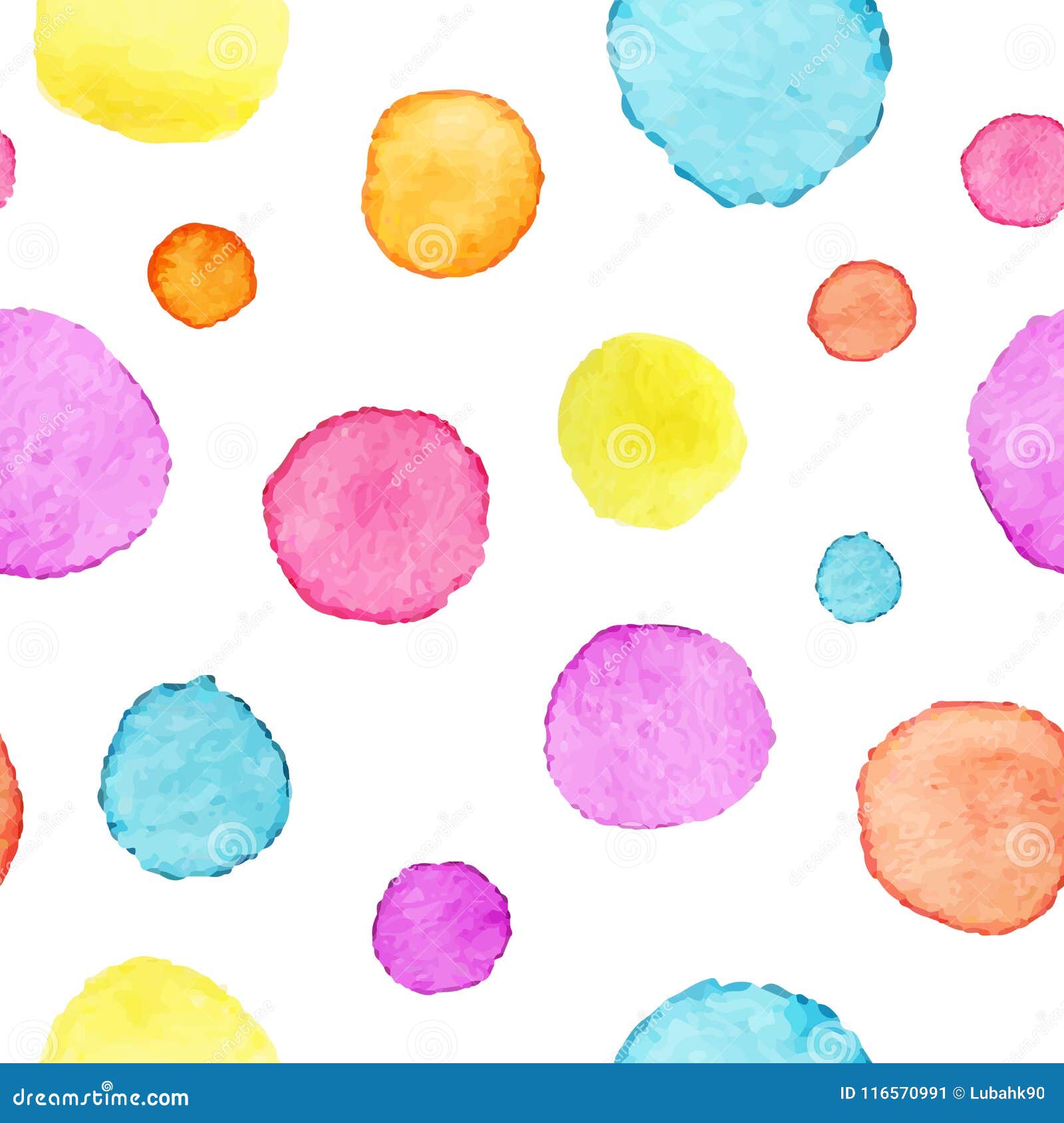 Watercolor Polka Dot Background. Stock Photo 89890866