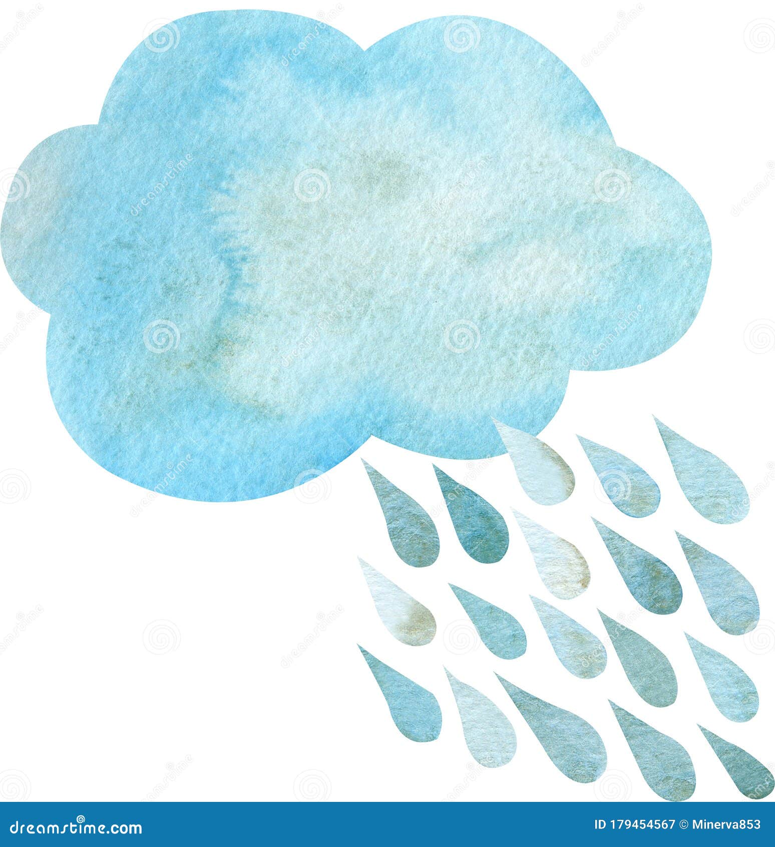 Watercolor Rain Cloud. Cartoon Style Illustration of Blue Rain-producing  Cloud Isolated on the White Background Stock Illustration - Illustration of  rain, autumn: 179454567