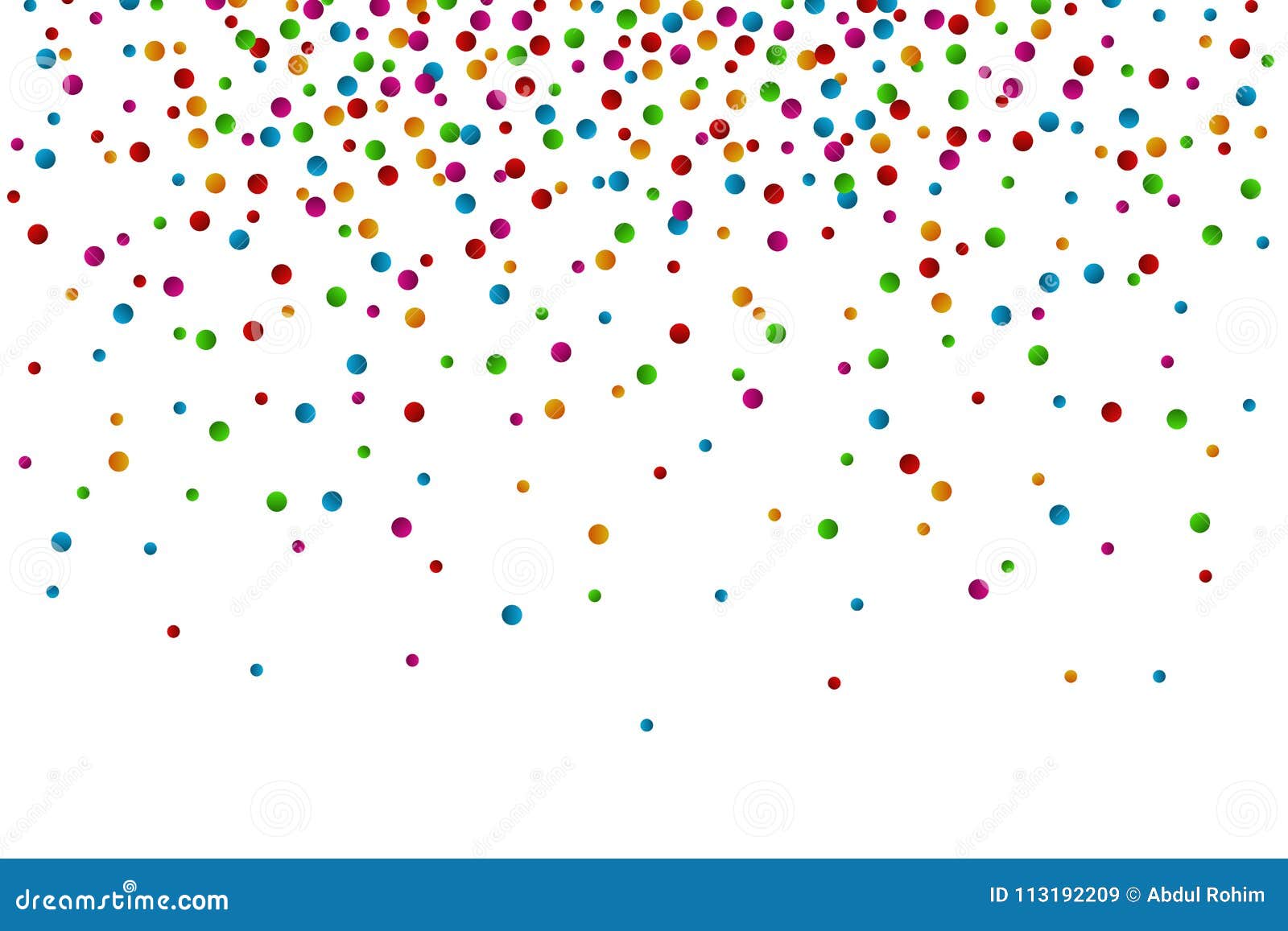 Watercolor Rainbow Colored Confetti Border with Space for Text Stock