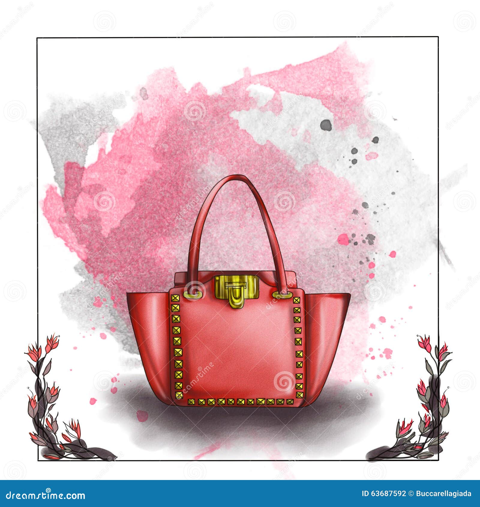 Pink Chanel bag illustration transparent background PNG clipart