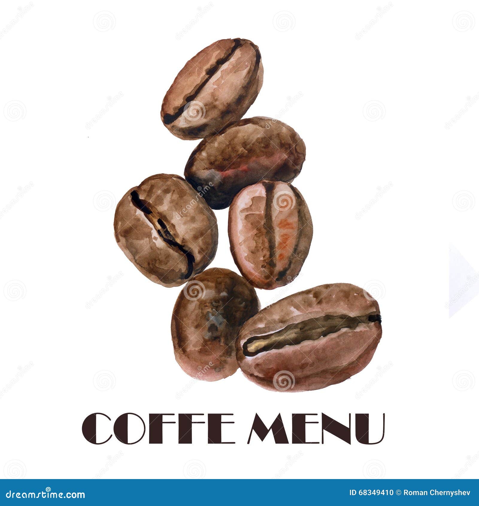 Vector Realistic Coffee Beans Stock Illustration - Download Image