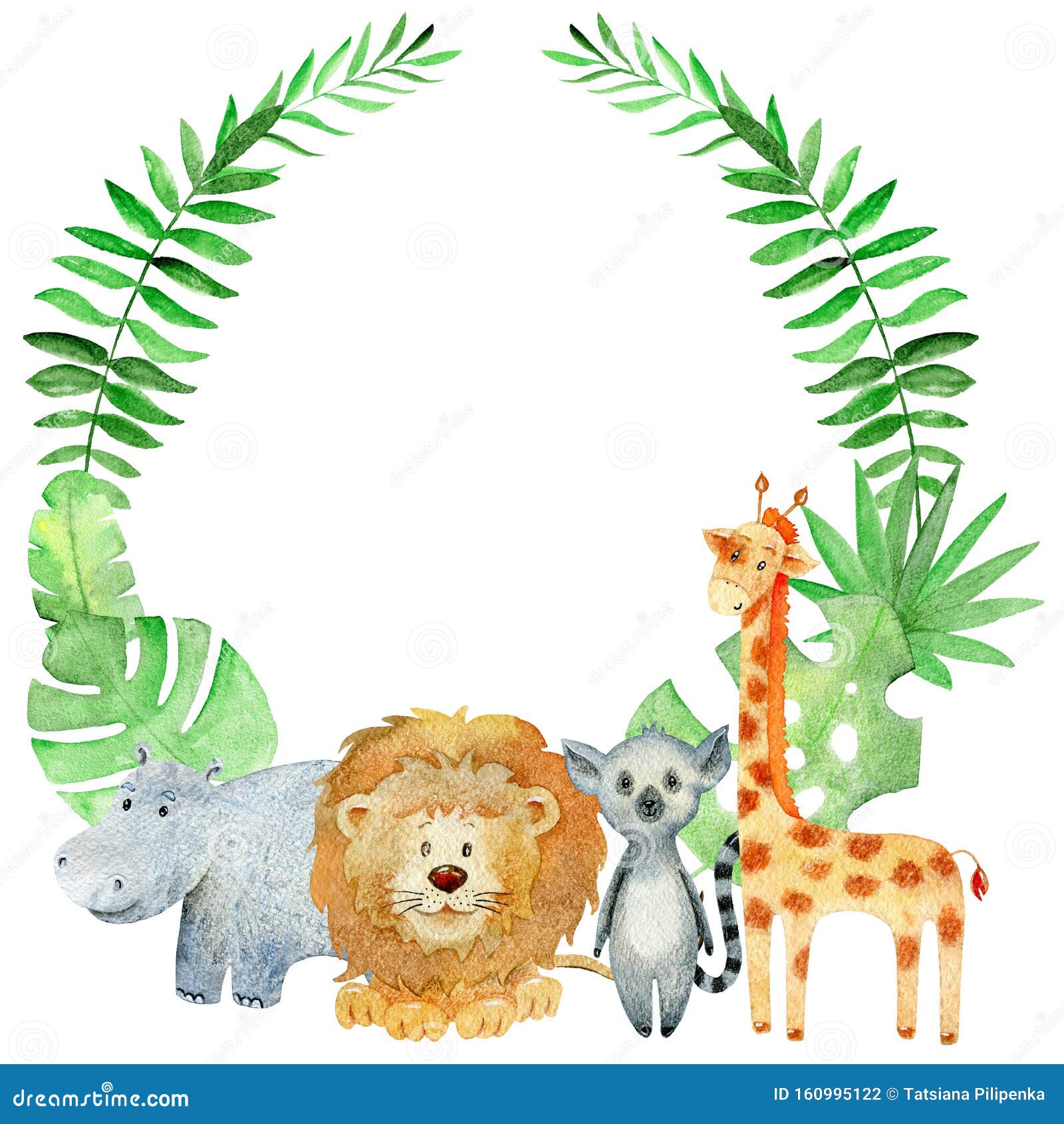 Safari Baby Animals Seamless Funny Pattern. Vector Kid Print. Hand