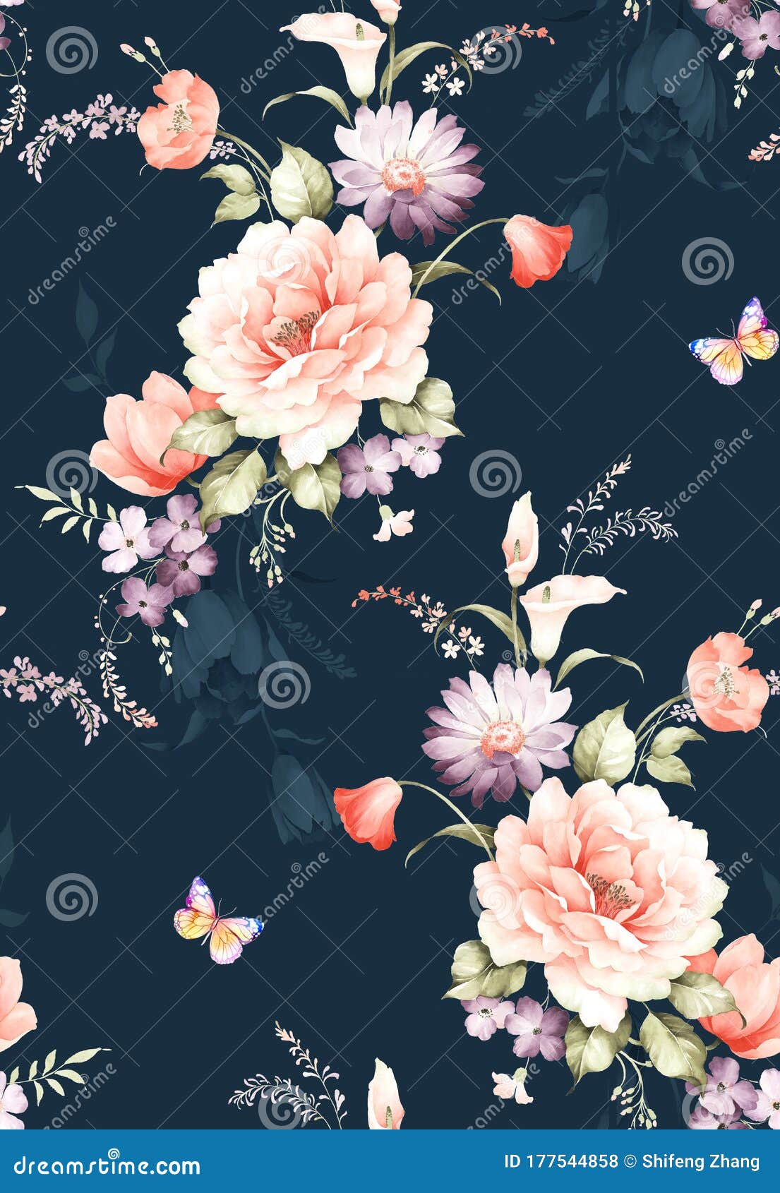 background pattern Bouquet seamless pattern png files fabric pattern surface pattern commercial license, digital pattern