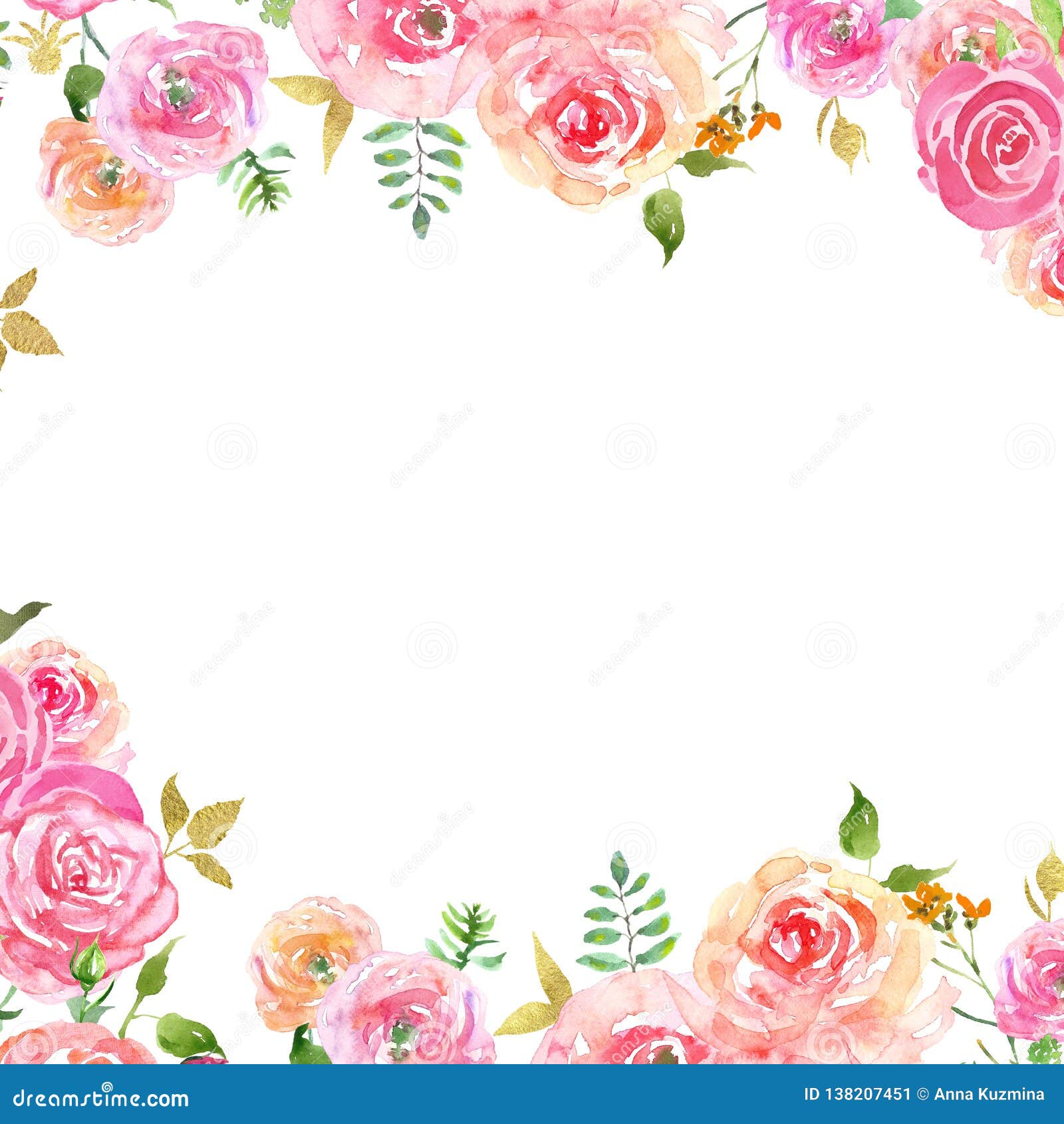 Blush Flower Border Clip Art Free