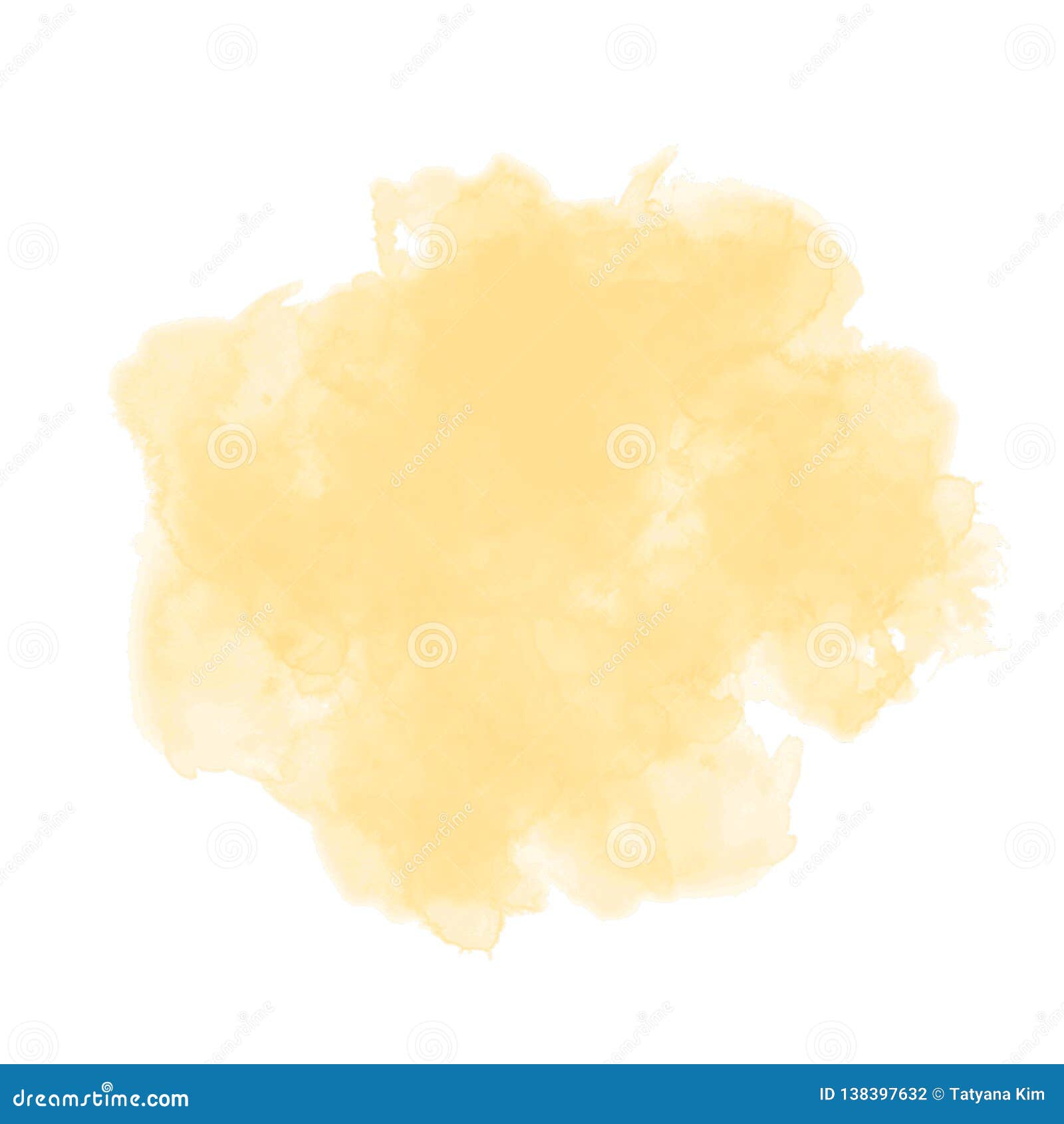Watercolor Stain, Semi Transparent Colored Background. Yellow Stock ...