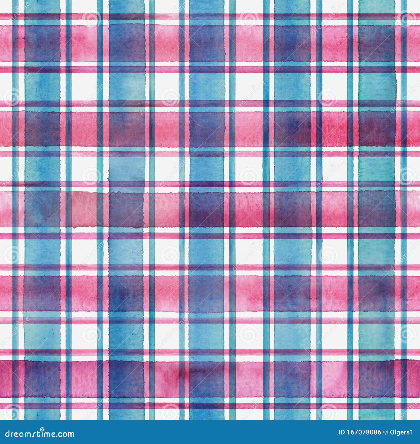 Watercolor Stripe Plaid Seamless Pattern. Colorful Stripes Background ...