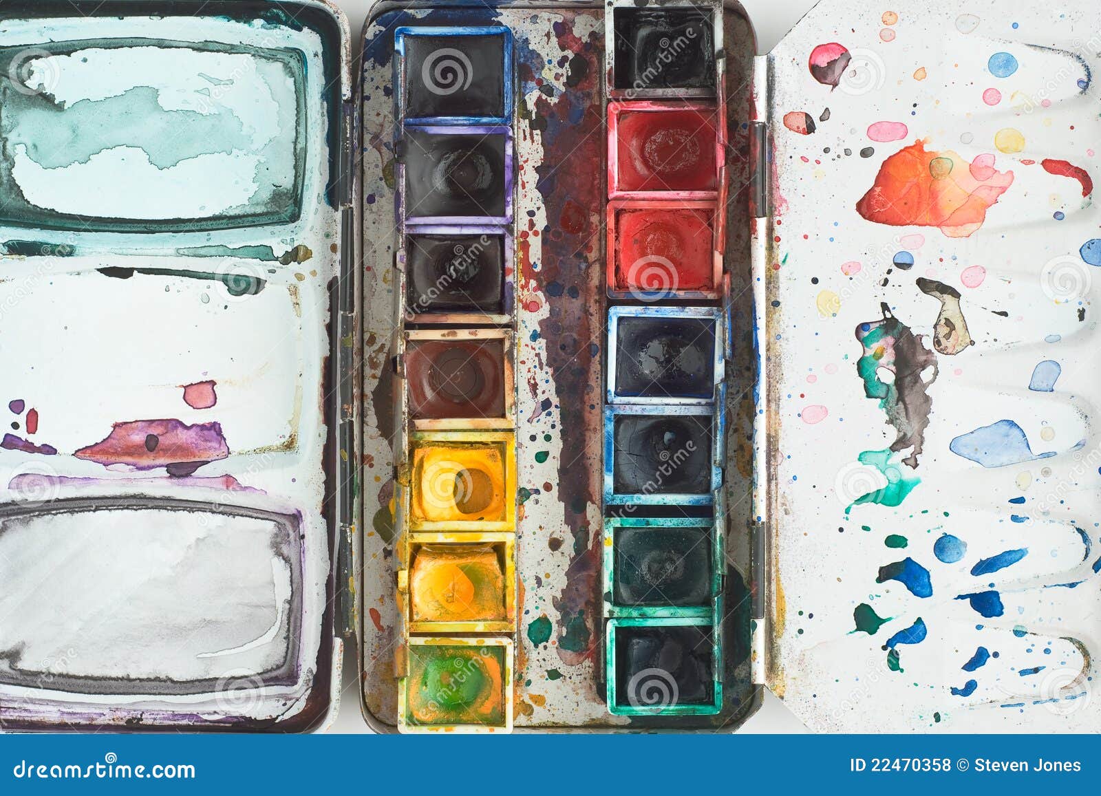 Set watercolors on tray Royalty Free Vector Image