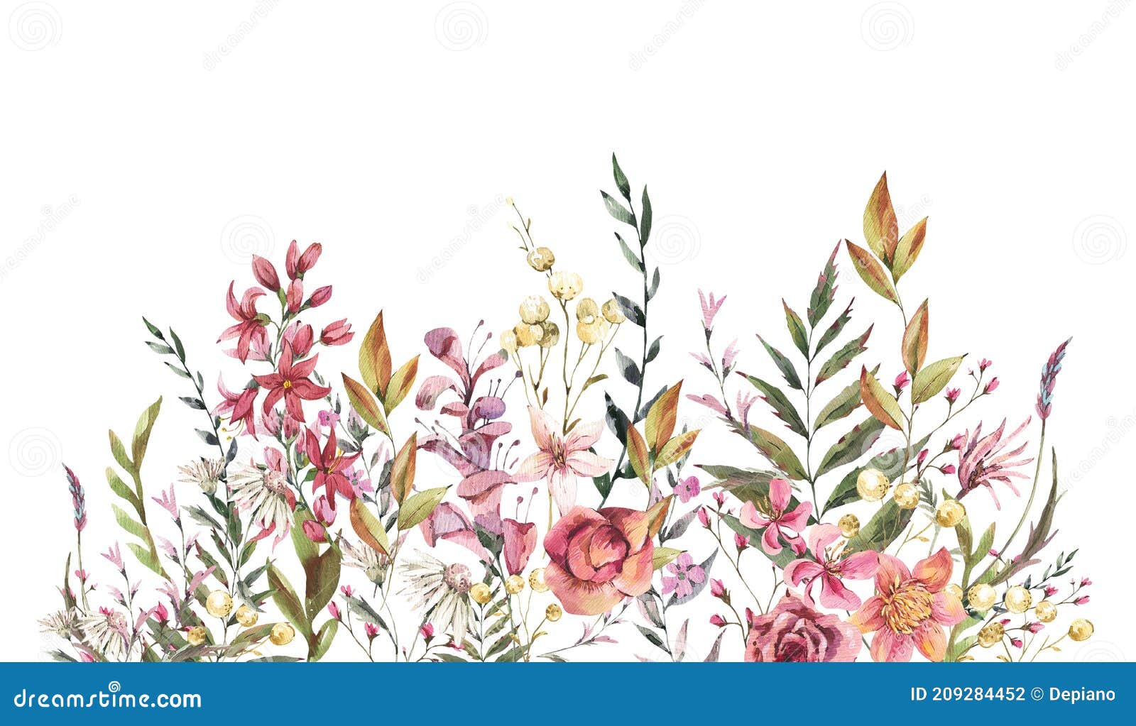 watercolor vintage wildflowers greeting card