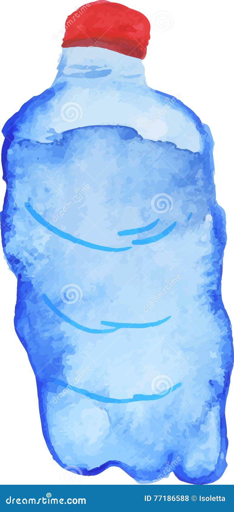 Watercolor water bottle stock vector. Illustration of summer 77186588