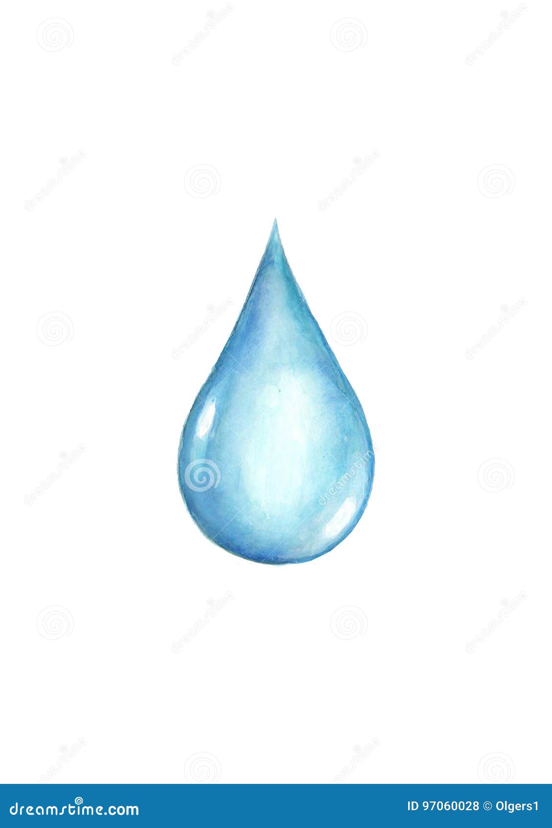 Watercolor Water Drop, Isolated Stock Vector Illustration of decoration, texture 97060028