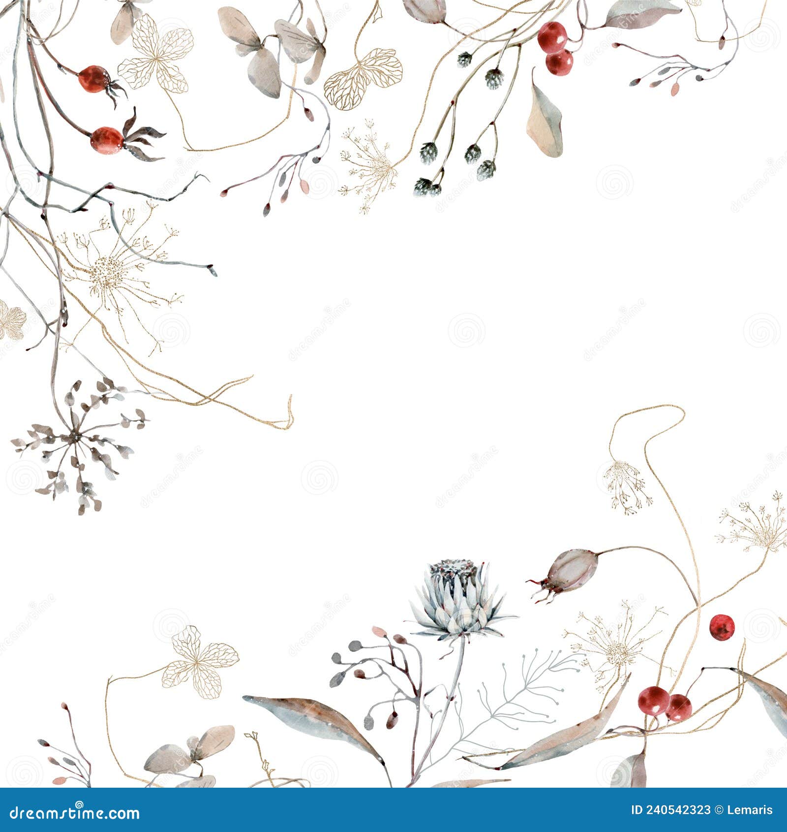 watercolor winter seamless pattern