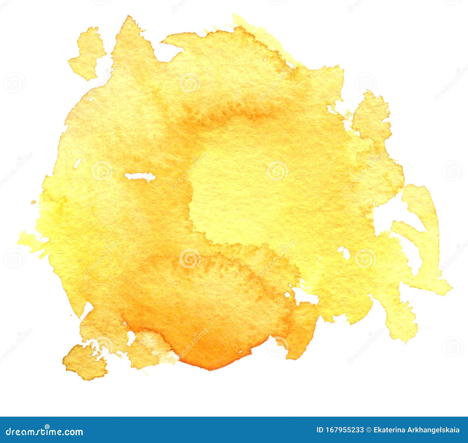 Watercolor Yellow Background, Paint Stain Stock Illustration ...