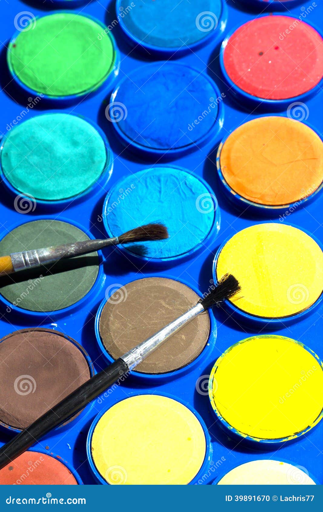 Watercolors stock photo. Image of equipment, blue, paint 39891670