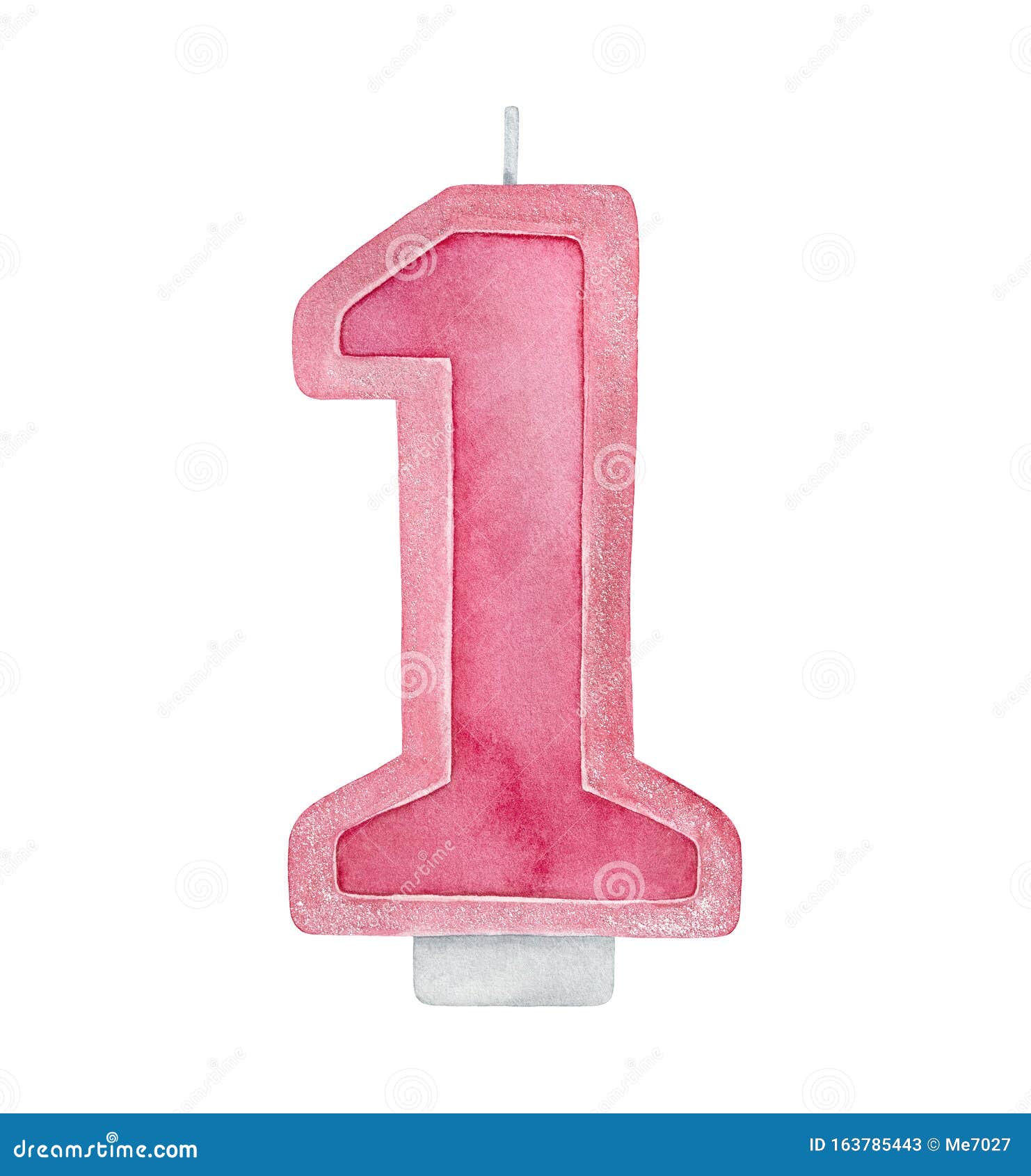 1 Pink Number Candle 