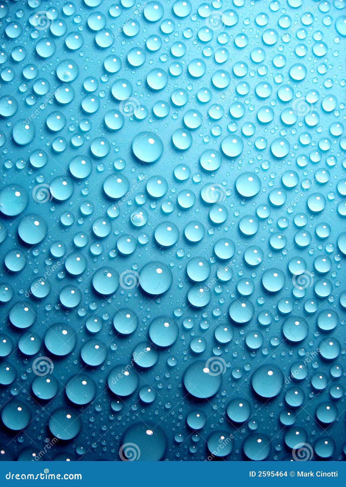 Waterdrops on blue stock photo. Image of droplets, color 2595464