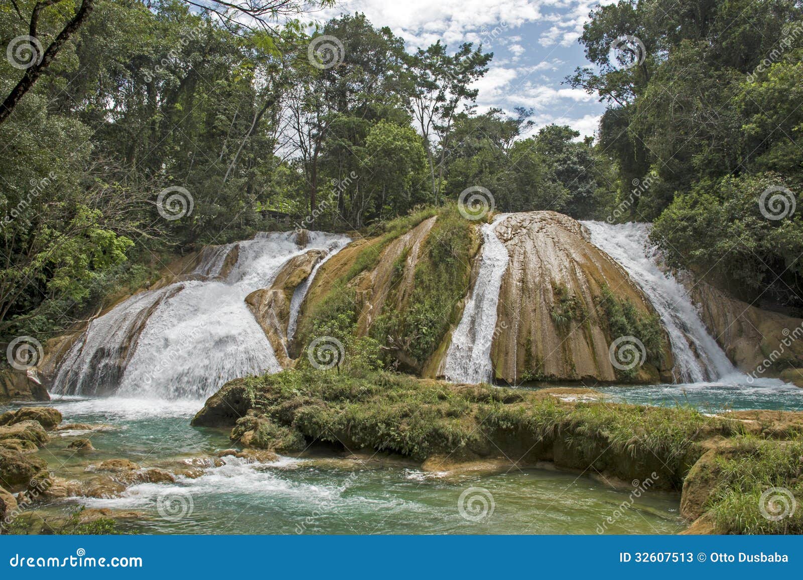 waterfall agua azul in chiapas