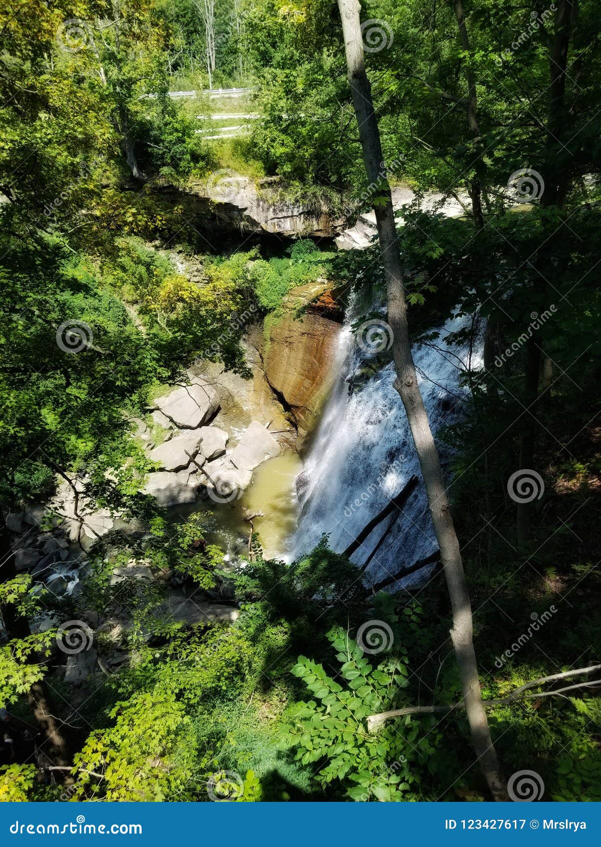 Ariel View of Brandywine Falls in Sagamore Hills, Ohio Stock Image