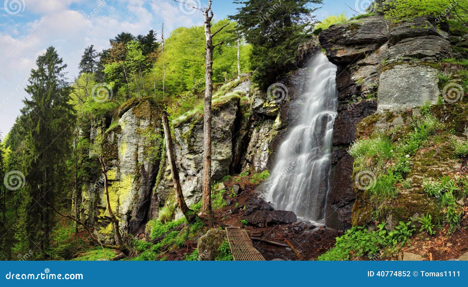 waterfall bystre in polana region, slovakia