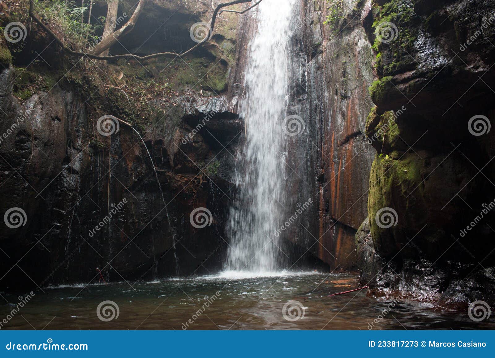 the waterfall cachoeira caverna in brazil