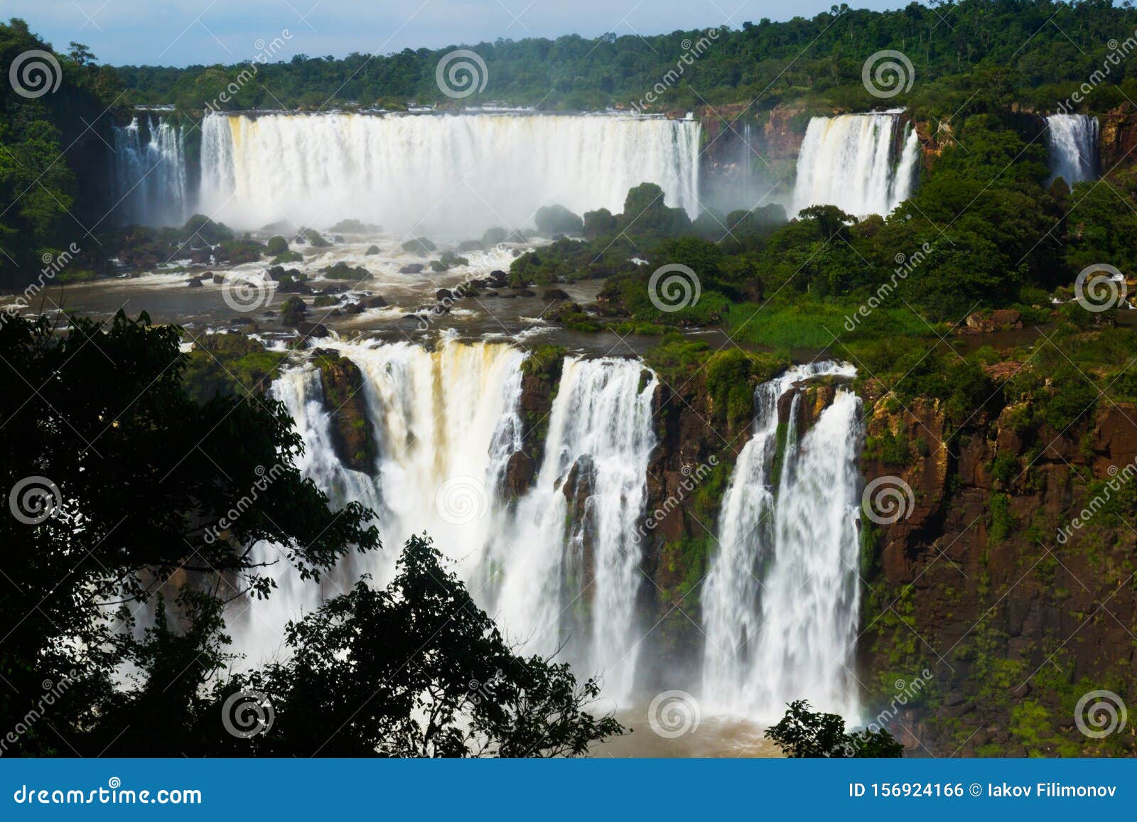 waterfall cataratas del iguazu on iguazu river, brazil
