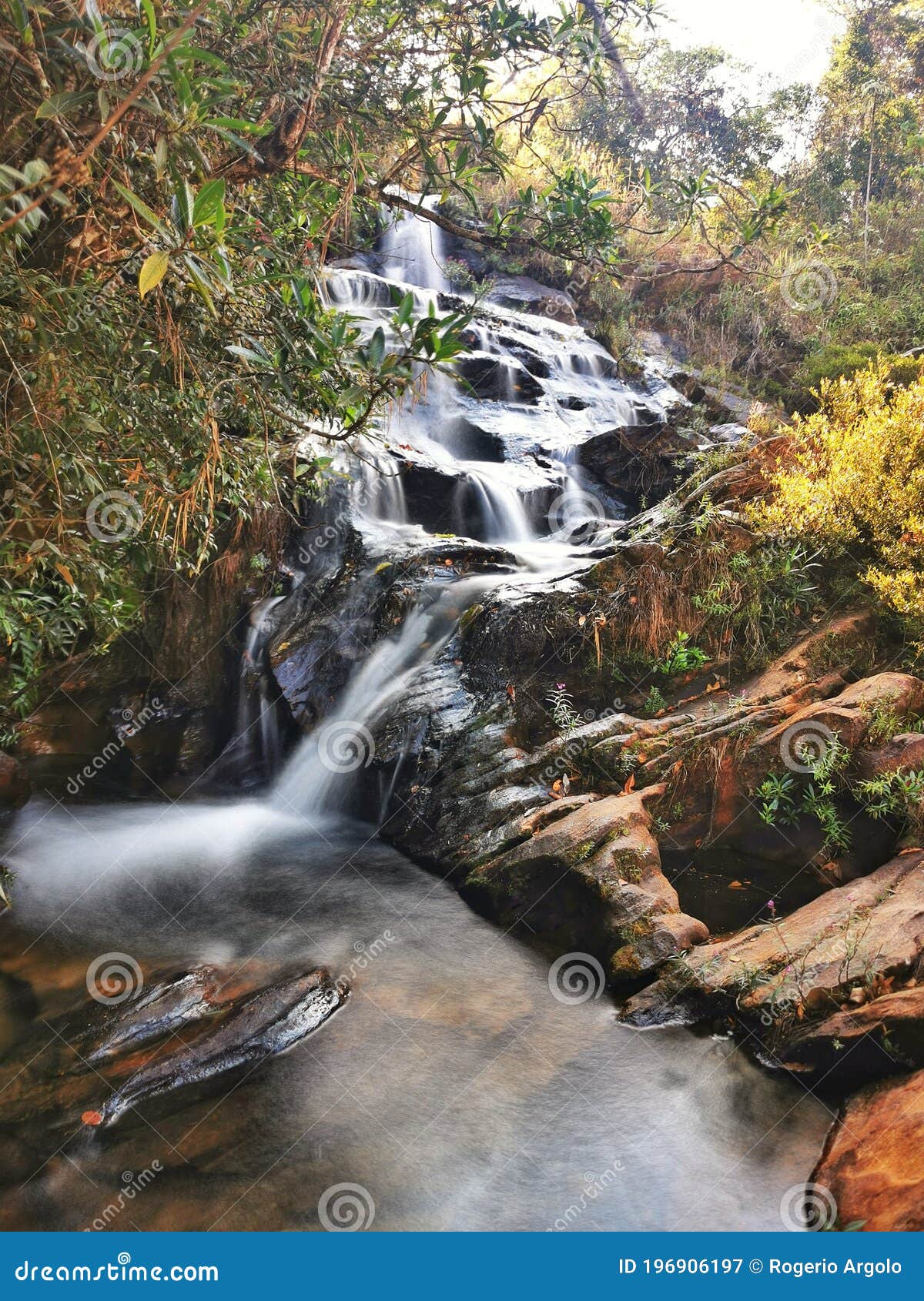 waterfall cruzados at acuruÃÂ­, minas gerais, brazil