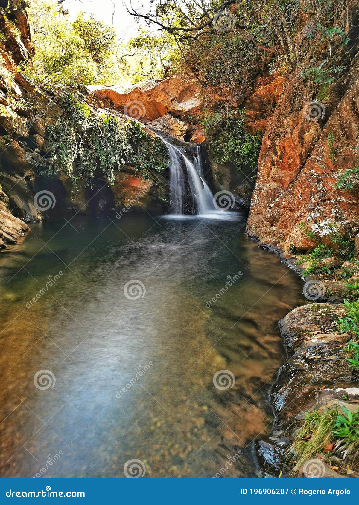 waterfall cruzados at acuruÃÂ­, minas gerais, brazil