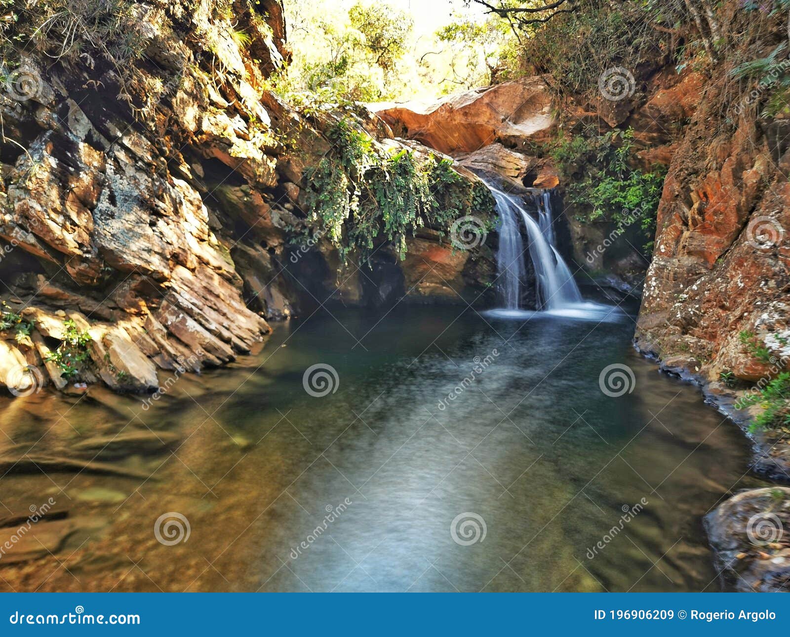 waterfall cruzados at acuruÃÂ­, minas gerais, brazil