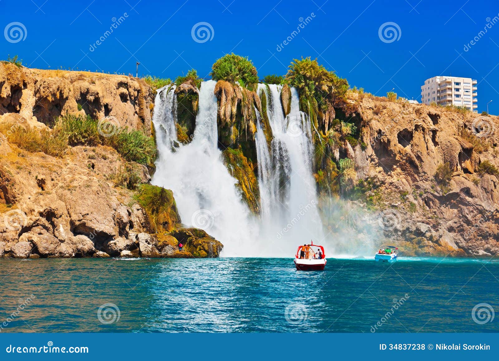 Waterfall Duden At Antalya Turkey Stock Photo Image Of Green Flowing